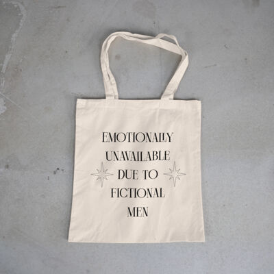 Emotionally Unavailable Due To Fictional Men Tote Bag Thumbnail